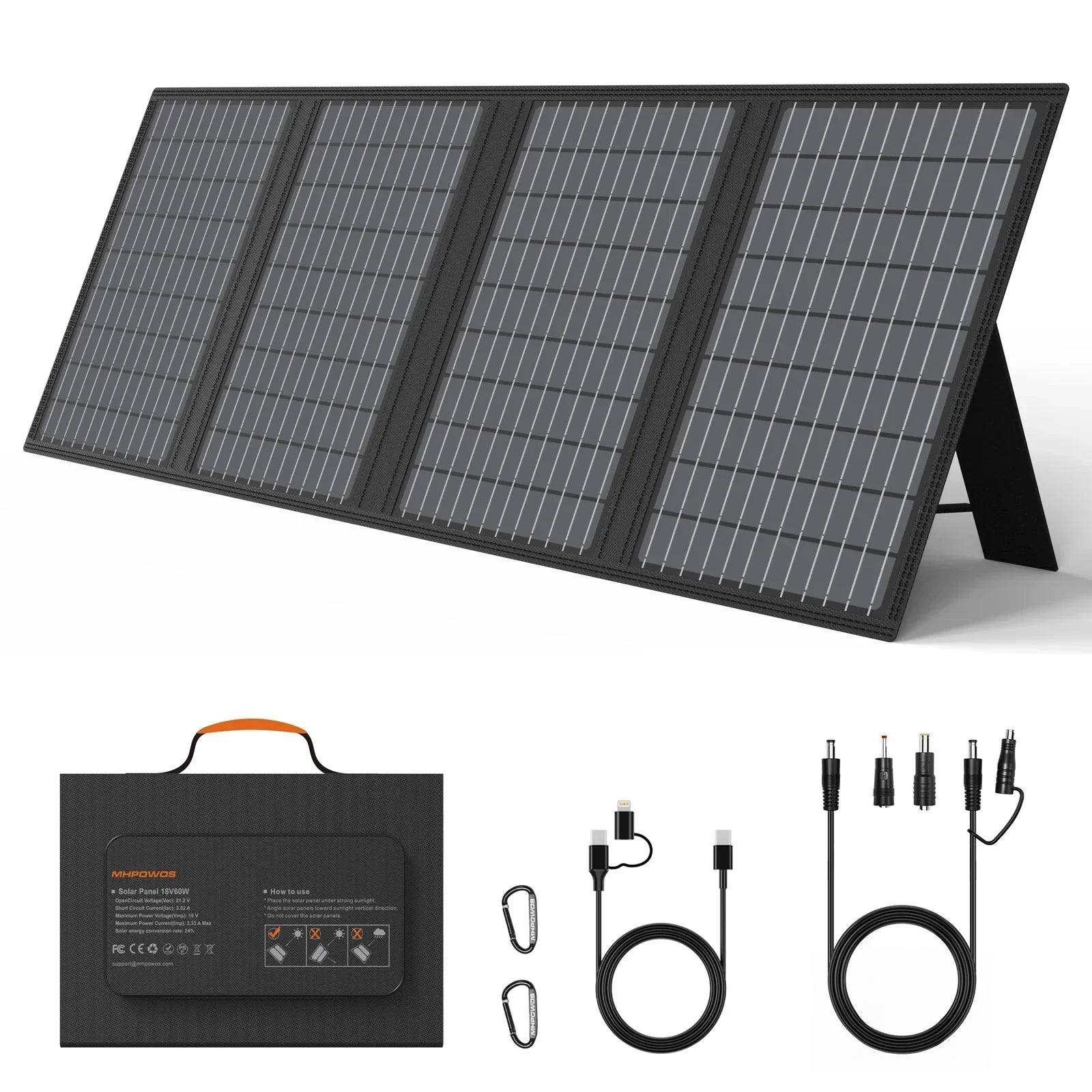 MHPOWOS Solar Battery Charger - 45W / 60W Foldable Portable Solar Panel - Gadgets