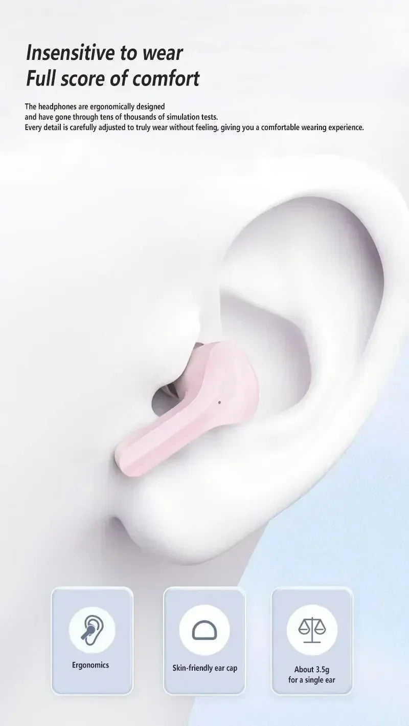 Original T2 Wireless Bluetooth Earphone Transparent HIFI Headphones LED Power Digital Display Stereo Sound Earphones for Xiaomi - Gadgets