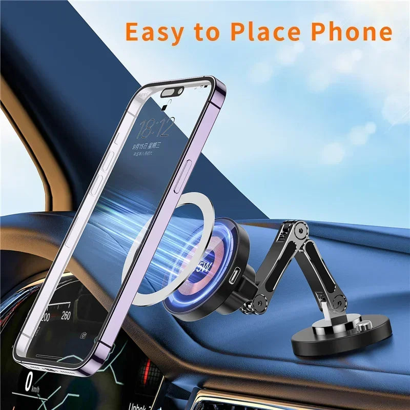 Magnetic Wireless Car Charger Stand for iPhone 15/14/13/12 - Gadgets