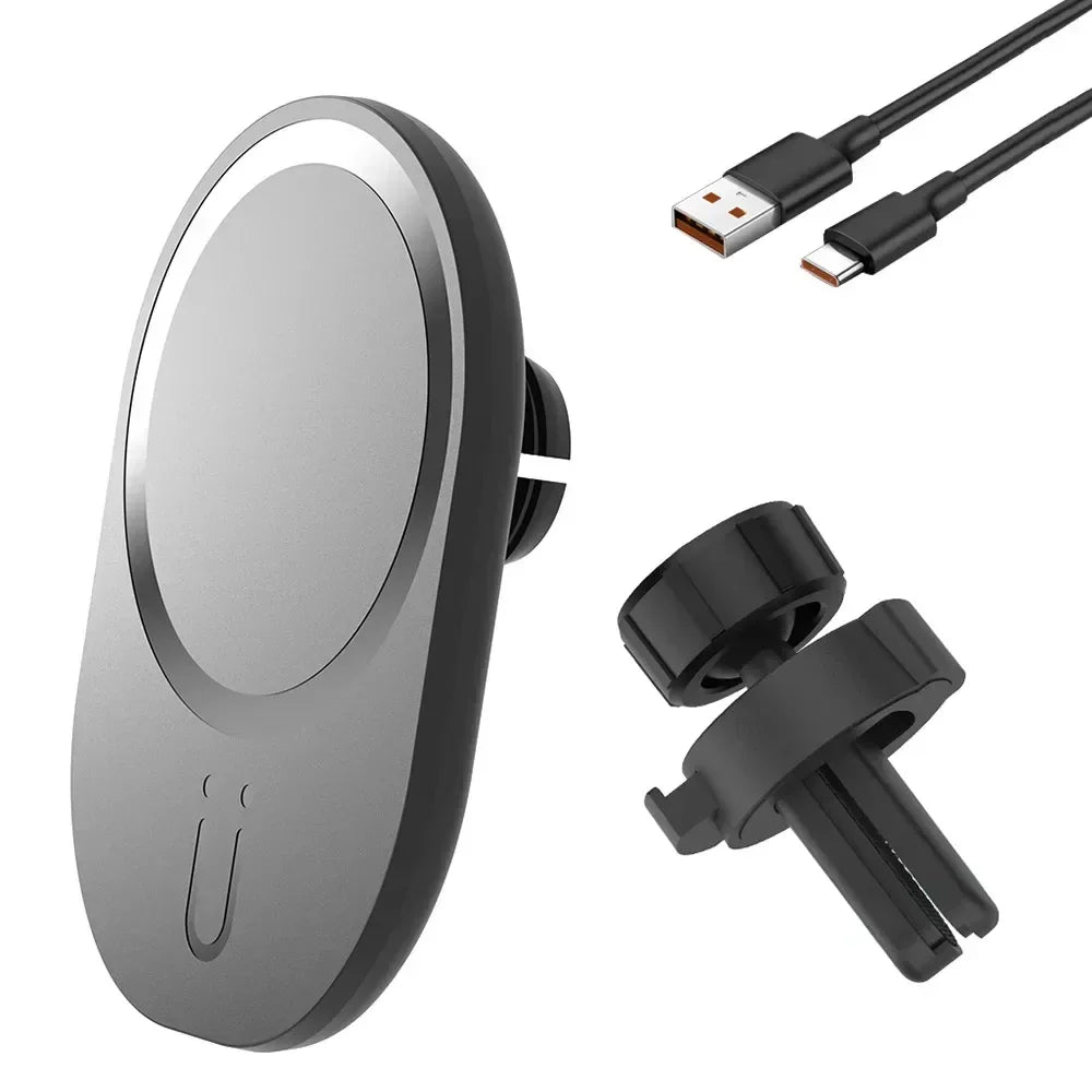 Fast Charging Station Magnetic Car Wireless Charger Stand for MagSafe iPhone - Gadgets
