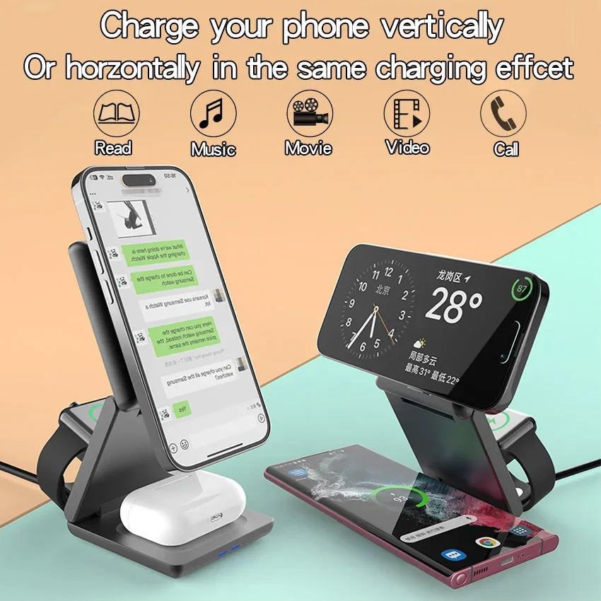 3-in-1 Wireless Magnetic Charging Stand - Gadgets