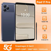 Global Version 5G Pad 17 Pro Max 10.1Inch Android Tablet 16GB+1TB 10000mAh Battery