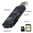 FONKEN 2 in 1 Card Reader USB 2.0 to SD Micro SD TF Card Reader - Gadgets