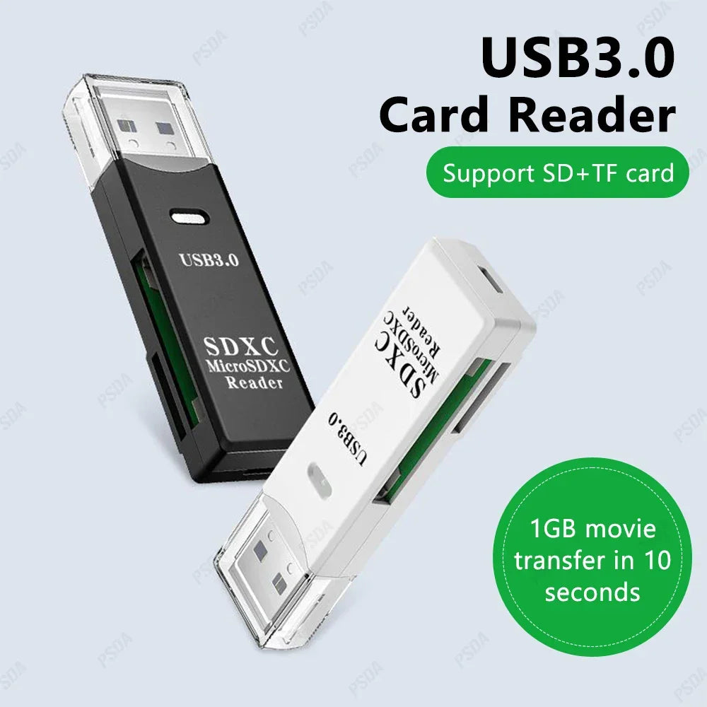 EONLINE 2 in 1 Card Reader USB 3.0 to TF Memory Card Adapter