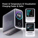 140W Smart AI Digital Display GaN Charger – 4-Port Fast Charging Hub
