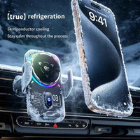 Qi2.2 semiconductor cooling car magnetic wireless charging phone holder, 25W air vent navigation phone holder
