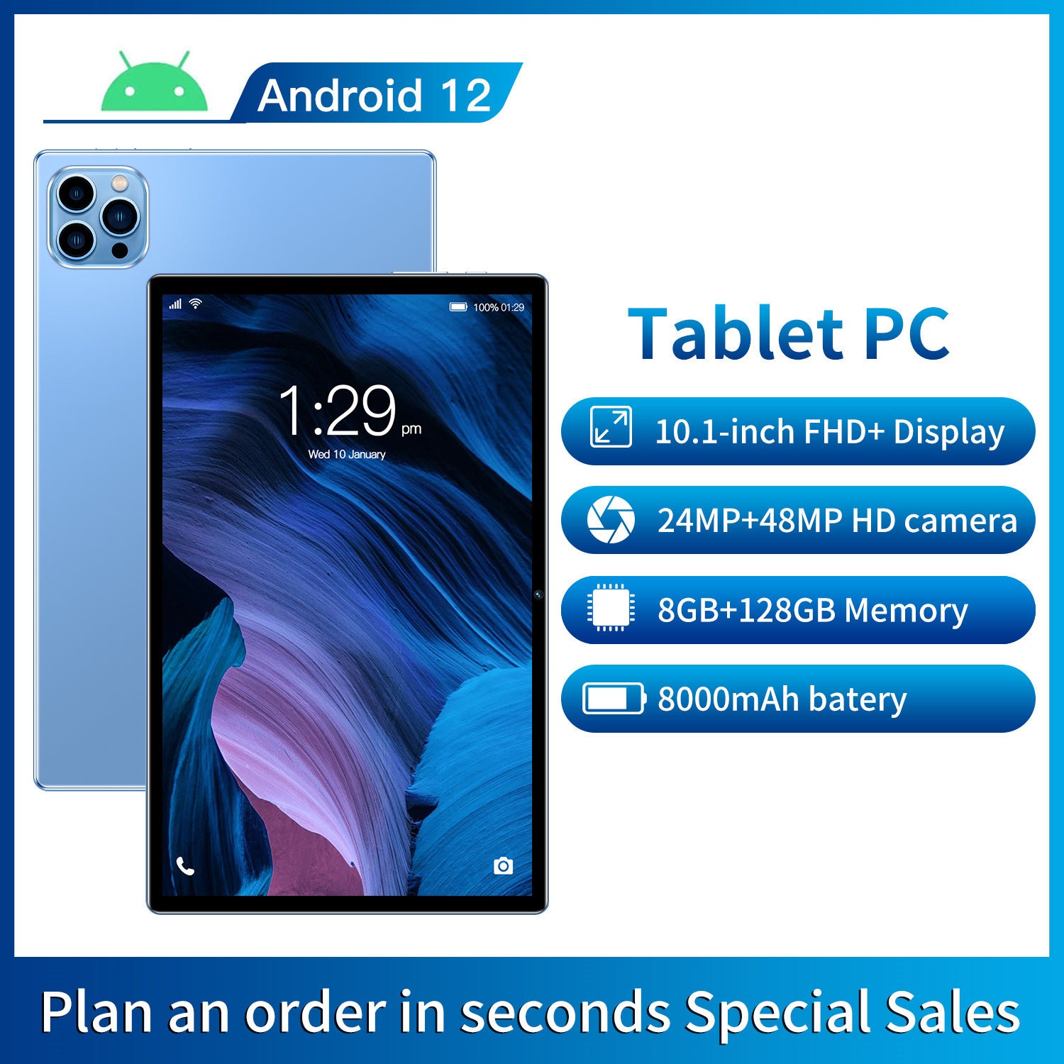 new 10.1-inch tablet dual SIM 5G full Netcom intelligent learning tablet foreign trade exclusive sim