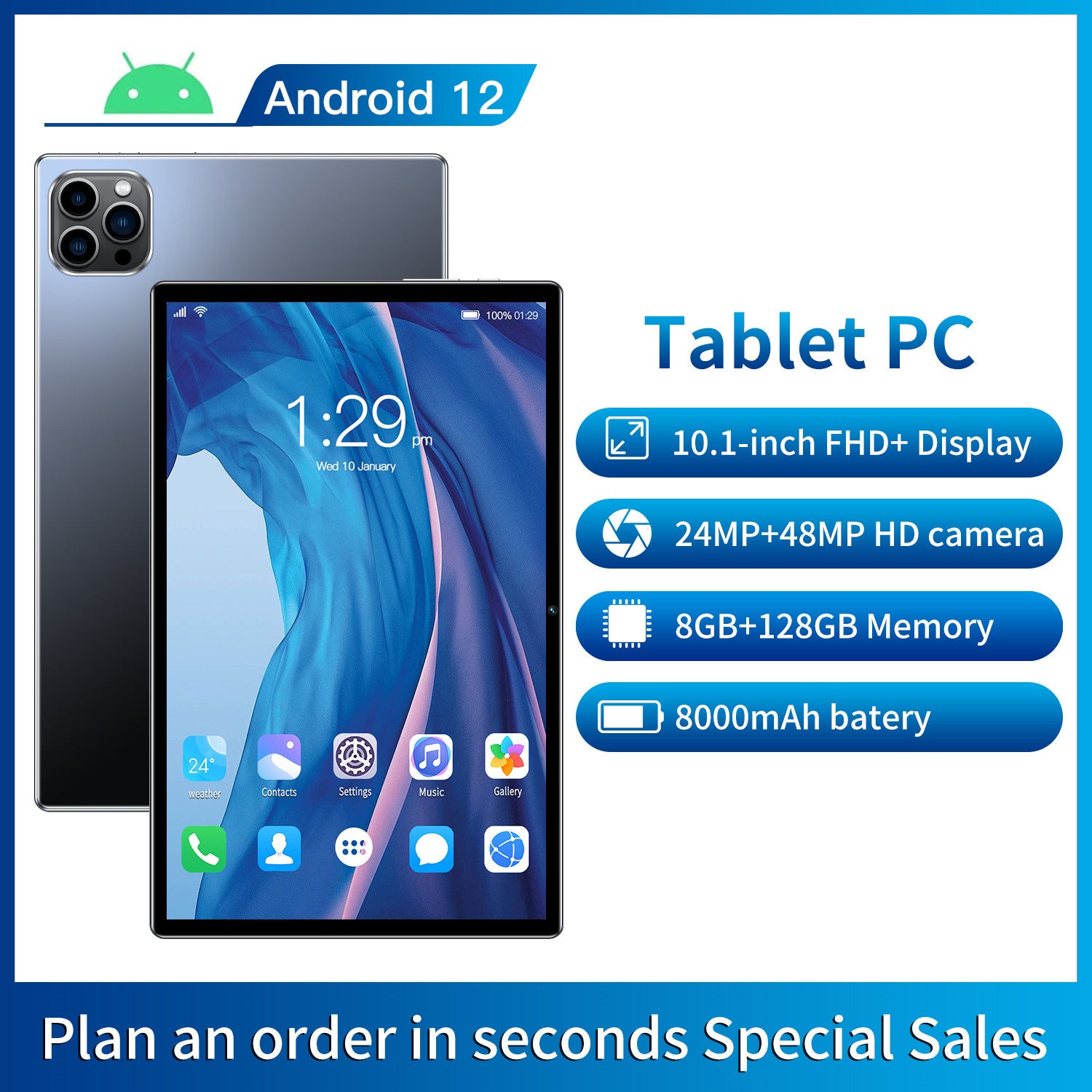 new 10.1-inch tablet dual SIM 5G full Netcom intelligent learning tablet foreign trade exclusive sim