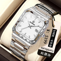 Binbang Square Men's Quartz Watch — Date Window, Steel Strap — product image 10