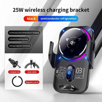 Qi2.2 semiconductor cooling car magnetic wireless charging phone holder, 25W air vent navigation phone holder