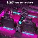 LED Car Music Light Strip - 48 LEDs USB Smart Bluetooth Control - Gadgets