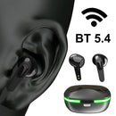 Technova AI Translation Earbuds in-ear headphones, black with green LED charging case