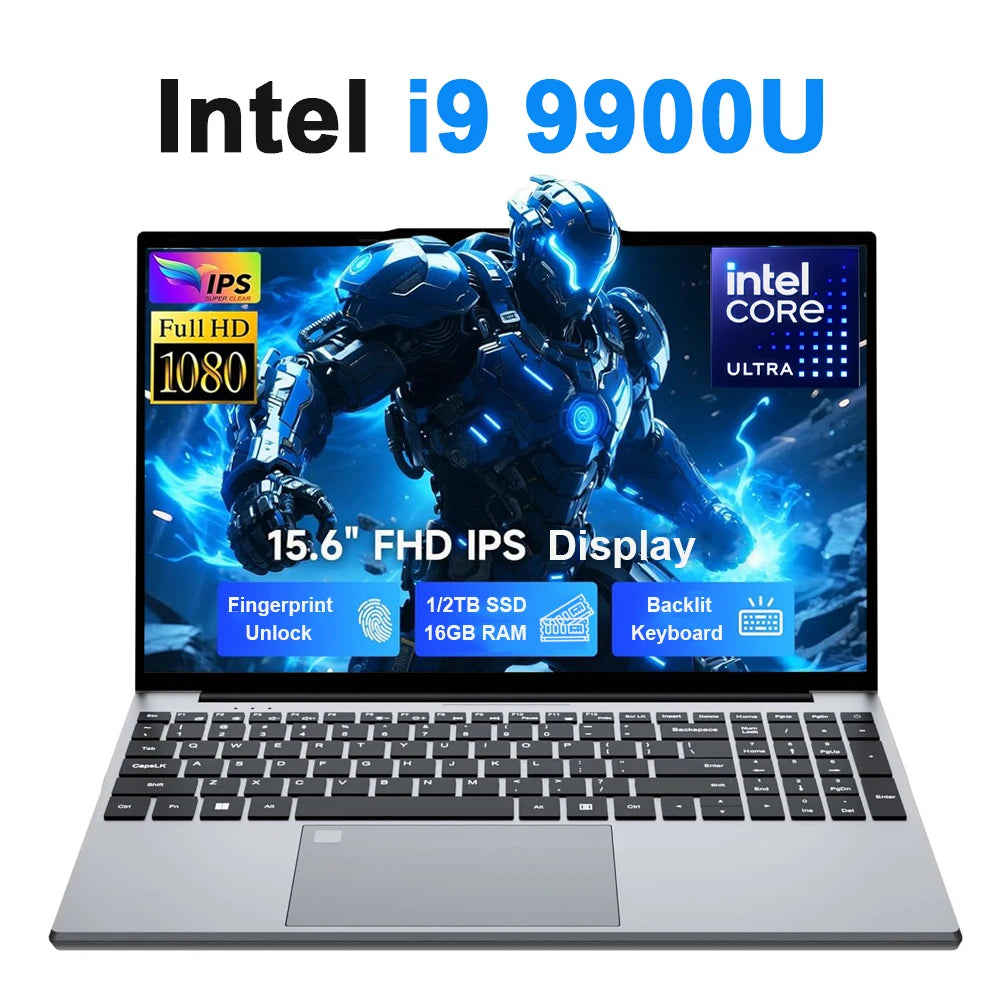 15.6" Intel Core i9 Gaming Laptop – 16GB RAM | FHD IPS | Fingerprint | Windows 11 | Metal Build