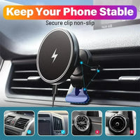 VIKEFON Magnetic Car Wireless Charger Mount for iPhone 12 13 14 15 Pro Max Mini - Gadgets