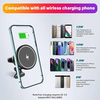 VIKEFON Magnetic Car Wireless Charger Mount for iPhone 12 13 14 15 Pro Max Mini - Gadgets
