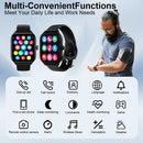2.01-inch Bluetooth Calling Smartwatch by Technova, black wearable (2 watches shown)