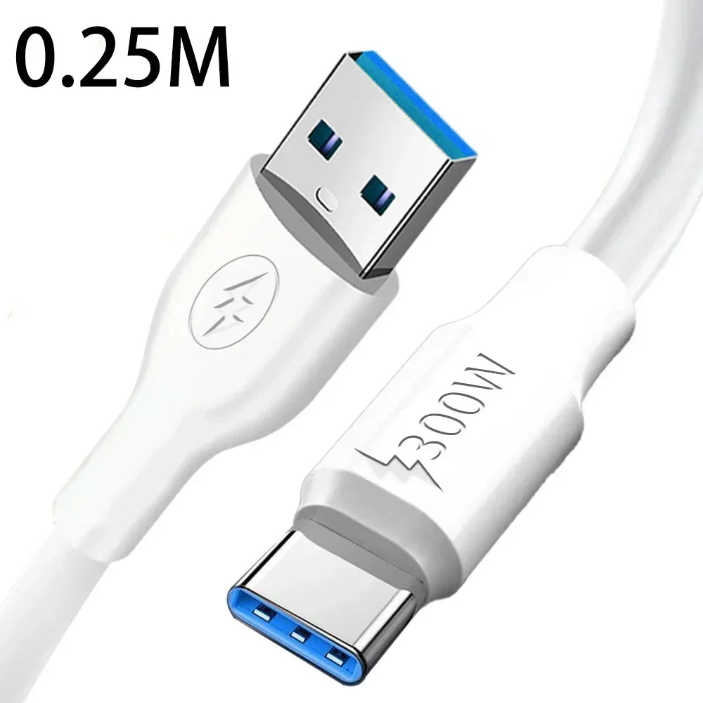 300W Super Fast Charging USB Type C Data Cable USB To Type C Data Line Fast Charger for Samsung Xiaomi Huawei Android Universal