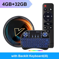 Technova Android 11 4K streaming media box, 3-piece set with backlit keyboard and remote, 4GB+32GB