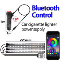 LED Car Music Light Strip - 48 LEDs USB Smart Bluetooth Control - Gadgets