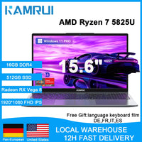 KAMRUI Gaming Laptop 15.6" IPS FHD AMD Ryzen 7 5825U/7430U 16GB DDR4 512GB NVMe SSD AMD Radeon RX Vega 8 Windows 11 PRO Notebook