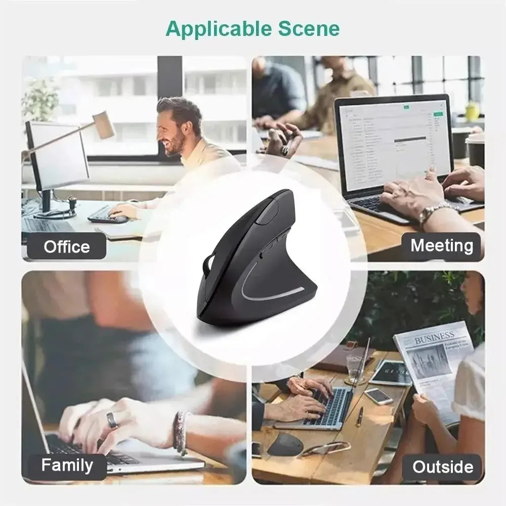 Wireless Vertical Ergonomic Mouse with Adjustable DPI - Gadgets