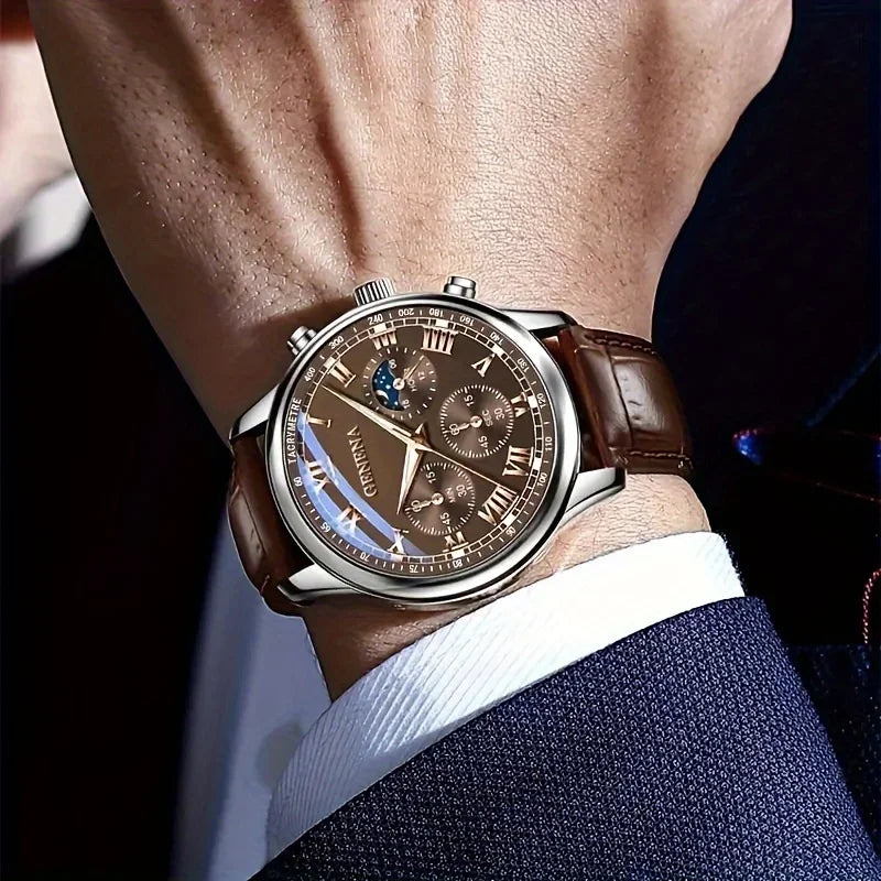 GENEVA High Quality Men's Luxury Belt Fashion Quartz Watch