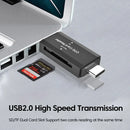 2-in-1 USB Card Reader Micro SD TF Memory Card Reader USB2.0 High Speed Transfer Adapter - Gadgets