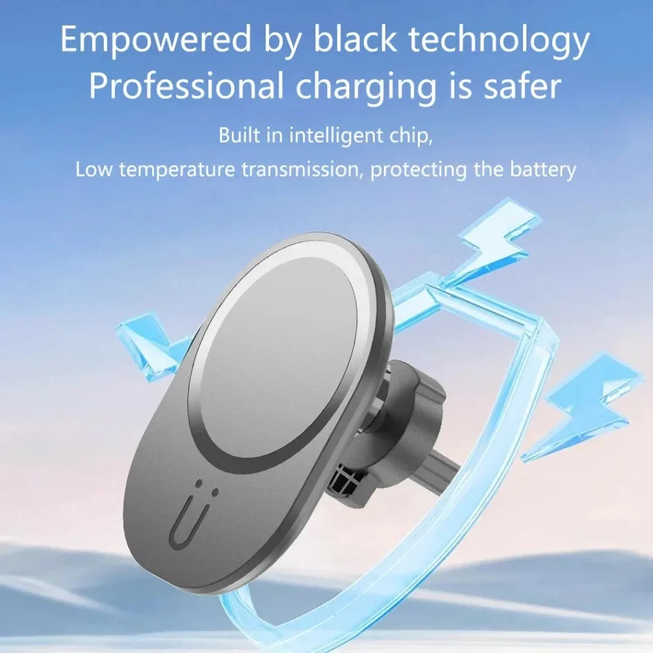 Fast Charging Station Magnetic Car Wireless Charger Stand for MagSafe iPhone - Gadgets