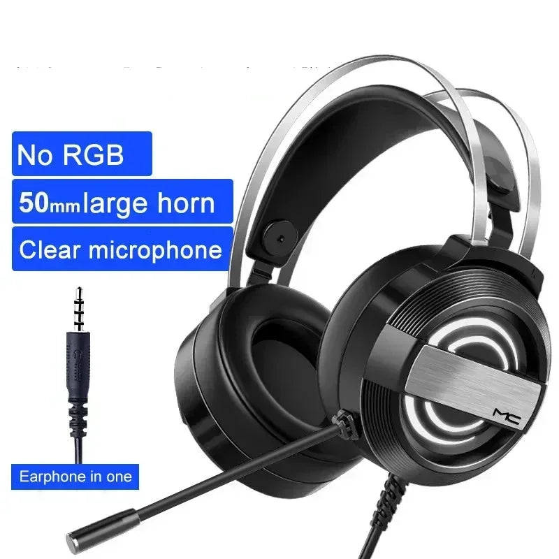 RGB Headset Gamer Wired Headset PC PS4 Gaming Headphones with HD Flexible Mic - Gadgets