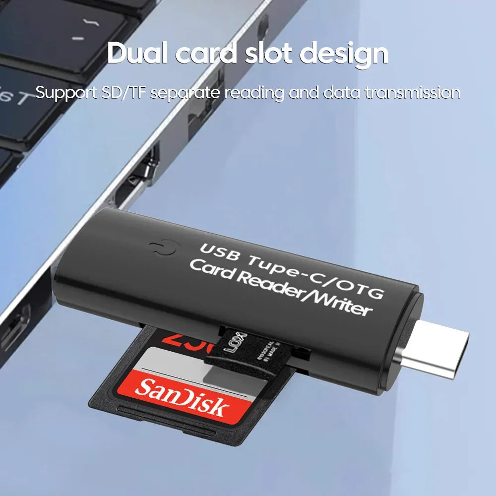 Multi in 1 Type C SD TF Card Reader Adapter