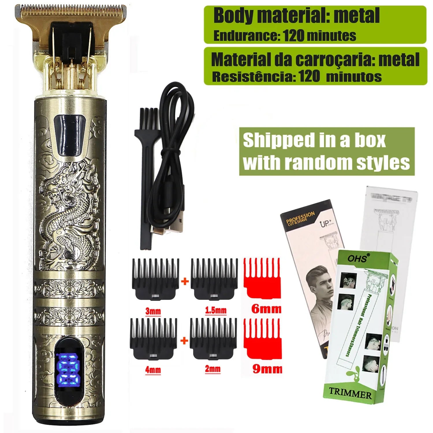T9 Hair Clipper - Electric Beard and Body Hair Trimmer for Men - Gadgets