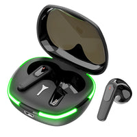 AI Translation Earbuds by Technova, in-ear headphones with green LED charging case