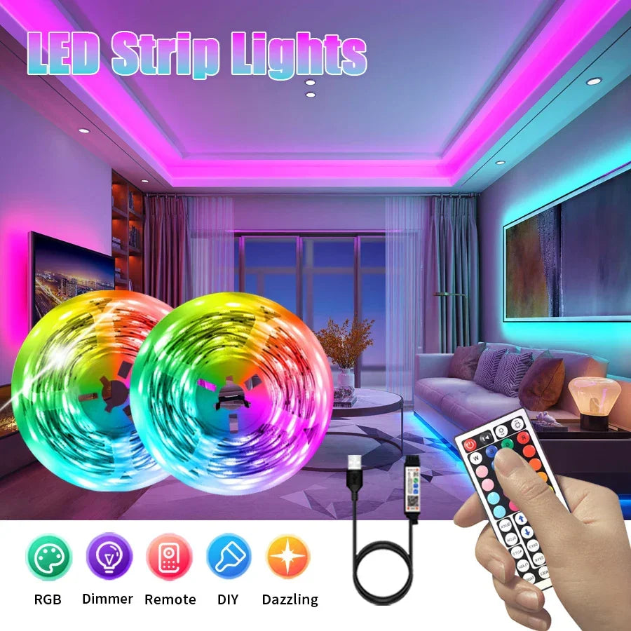 Smart LED Strip Lights with Wireless Remote Control