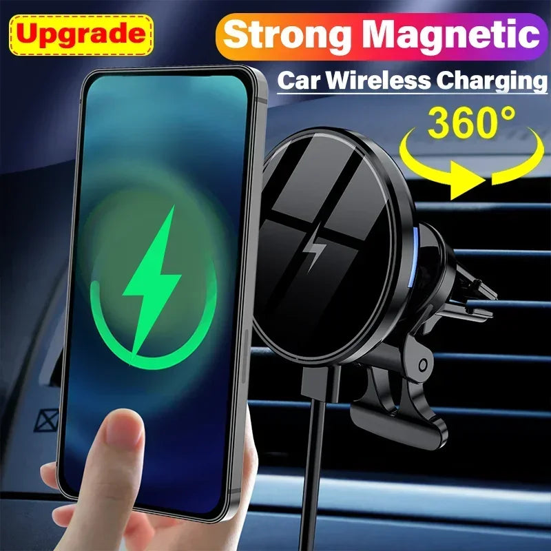 VIKEFON Magnetic Car Wireless Charger Mount for iPhone 12 13 14 15 Pro Max Mini
