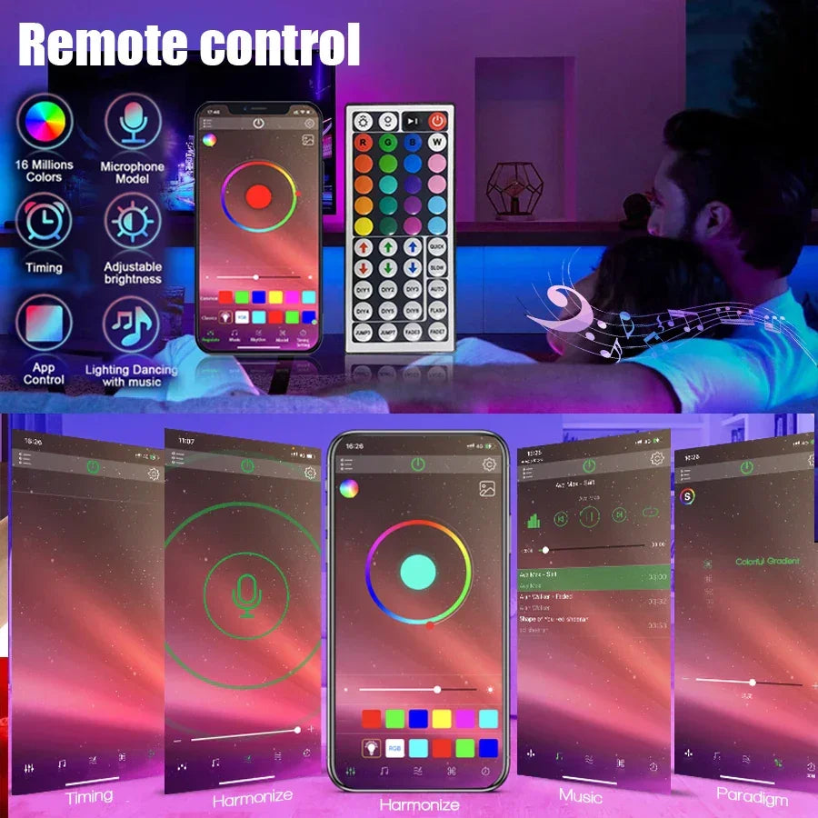 Smart LED Strip Lights with Wireless Remote Control - Gadgets