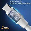 300W Super Fast Charging USB Type C Data Cable USB To Type C Data Line Fast Charger for Samsung Xiaomi Huawei Android Universal