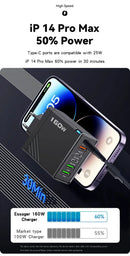 160W Multi Ports USB Charger Type C Fast Charging EU/US/UK Plug Wall Chargers 3PD 3USB Quick Charge 3.0 Universal Travel Adapter