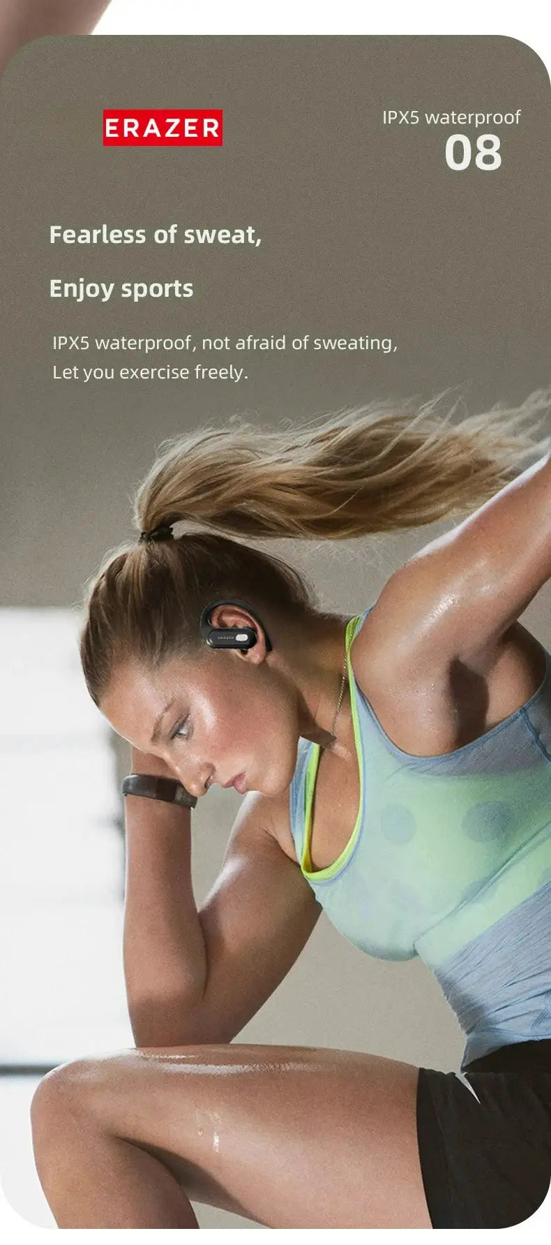 ERAZER XT60 PRO wireless in-ear headphones by Technova, black, IPX5 waterproof with Bluetooth 5.3