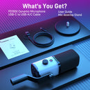 MAONO Microphone de jeu USB/XLR pour PC PD100X Microphone dynamique Réduction du bruit Prise casque RVB pour le streaming et le podcasting