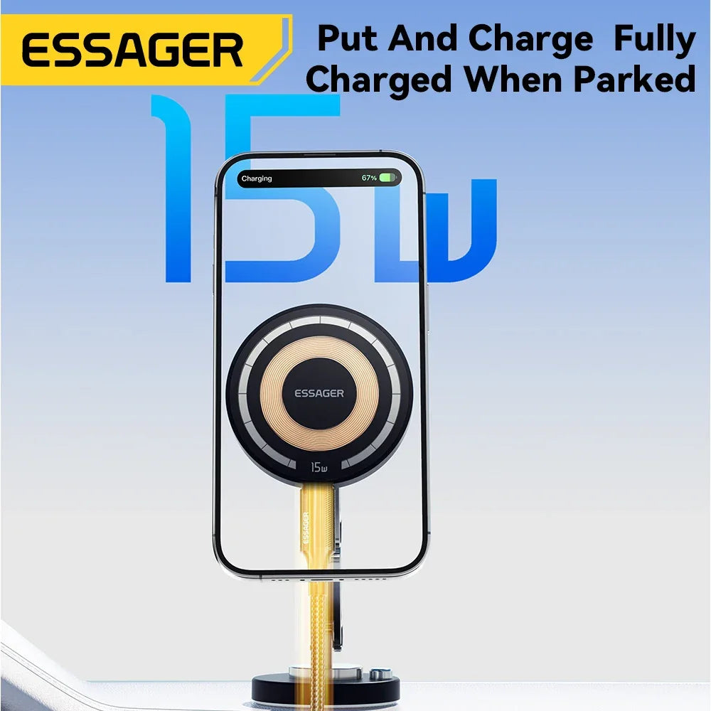 Essager Magnetic Wireless Charger Car Phone Holder 15W Fast Charging