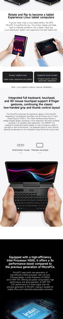 GPD MicroPC 2 — 7" Mini Laptop, Intel i3-N300, 16GB RAM, Up to 4TB SSD — product image 11