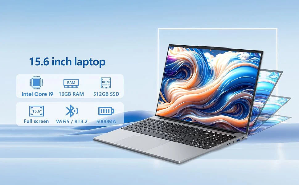 Portable 15.6" Gaming Laptop Computer Intel Core i9 10980HK/9900U Windows 11 PC Gamer 16GB RAM Fingerprint Unlock Notebook PC