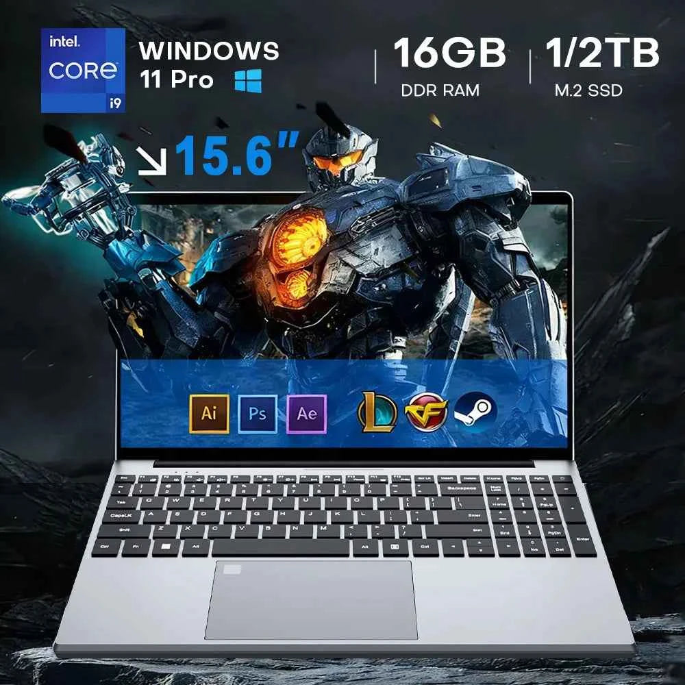 15.6" Intel Core i9 Gaming Laptop – 16GB RAM | FHD IPS | Fingerprint | Windows 11 | Metal Build