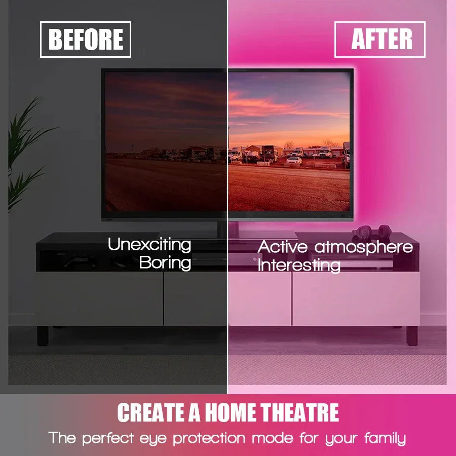 Smart LED Strip Lights with Wireless Remote Control - Gadgets