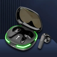 Technova AI Translation Earbuds in charging case with green LED ring; includes one external earbud