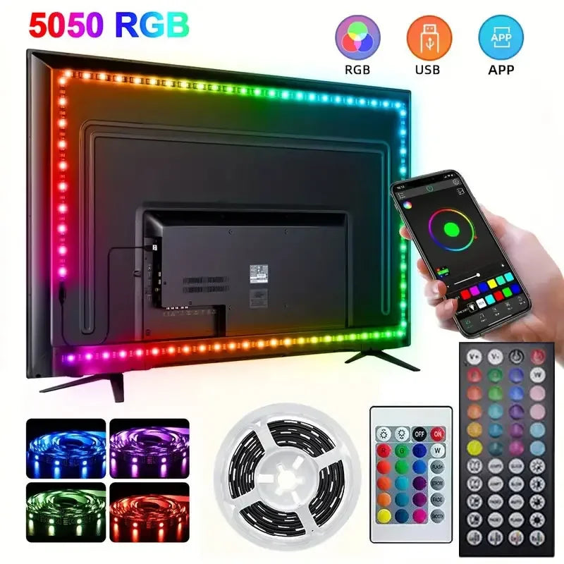 Smart LED Strip Light 5050 RGB USB with Bluetooth APP Remote Control