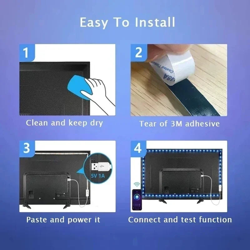Smart LED Strip Light 5050 RGB USB with Bluetooth APP Remote Control - Gadgets