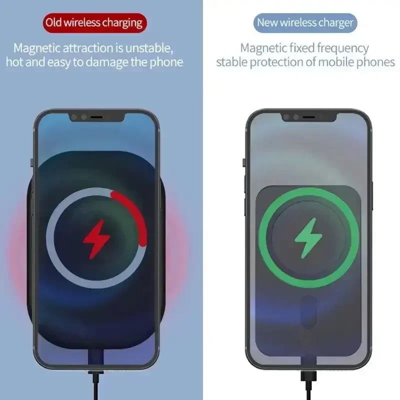 Magnetic Car Wireless Charger Mount for iPhone 12-15 Pro Max Mini - Gadgets