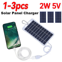 ALLOYSEED Portable Solar Panel 2W 5V USB Charger - Gadgets