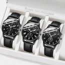 3PCS Men's Fashion Watch Set - Business Trend Versatile Retro Classic Round Dial Quartz Watch Set - Gadgets